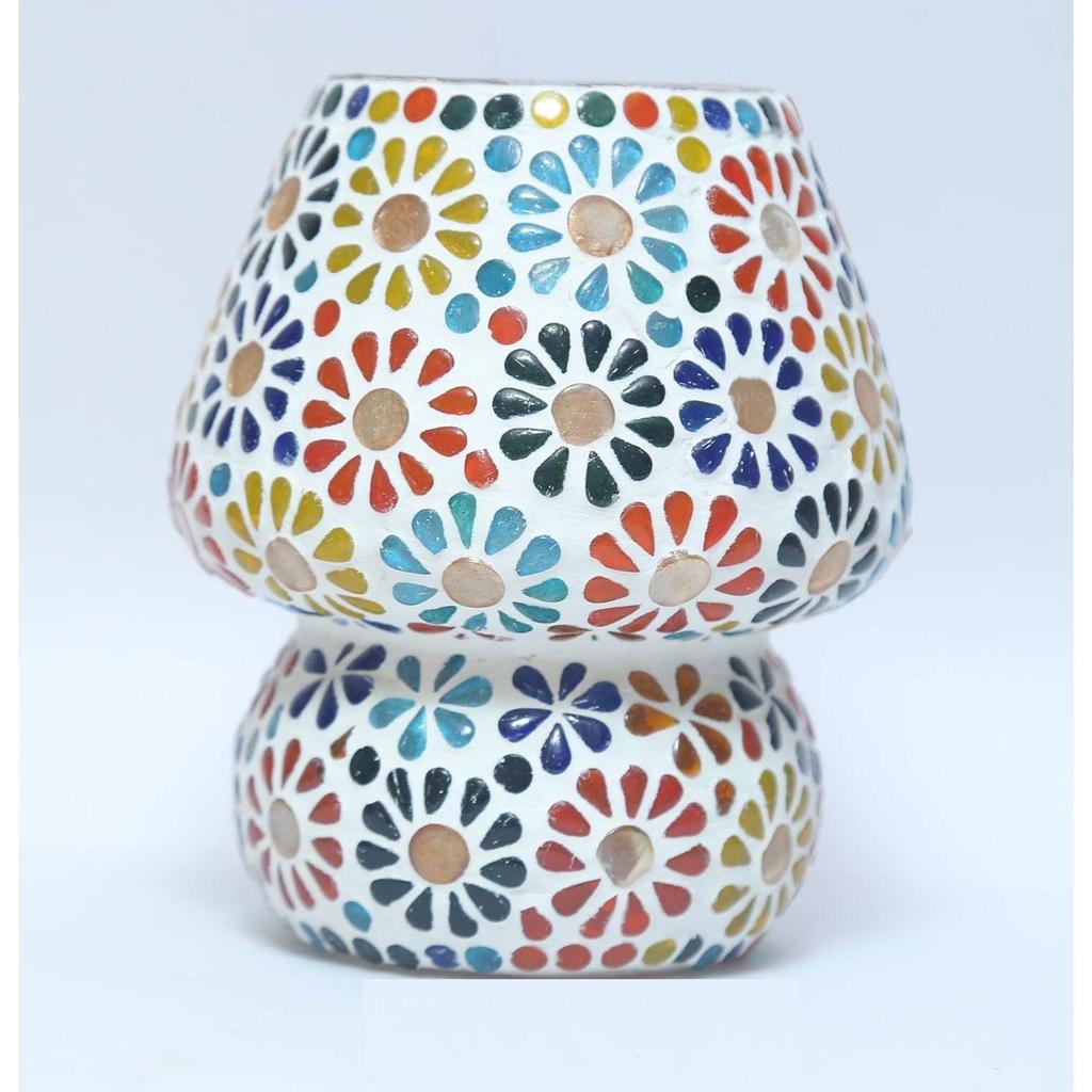 Mosaic Style Dome Shaped Glass Table Lamp (Multicolour)