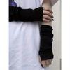 Women Solid Color Sun Block Fingerless Wrist Length Driving Gloves Cold Gloves