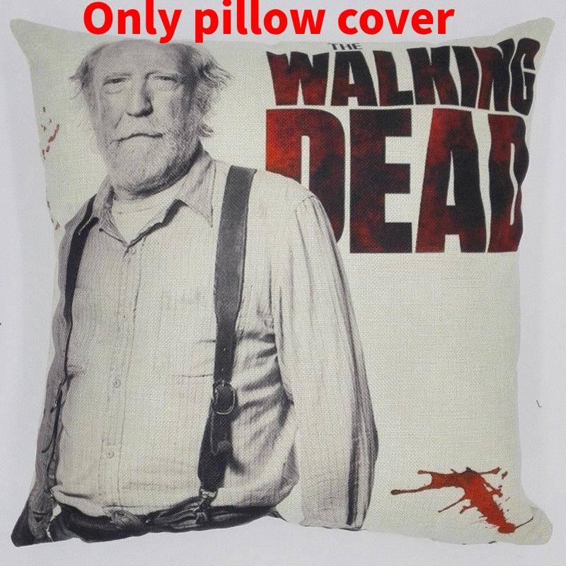 Premium Grey Linen Walking Dead Sofa Pillow Case For Fans Of Zombie Series 45x45cm