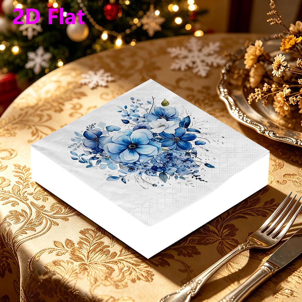 20pcs Disposable Napkins with Flower Bed Pattern Print for Wedding,Parties,and Daily Use for Thanksgiving Fall Christmas Table Decoration