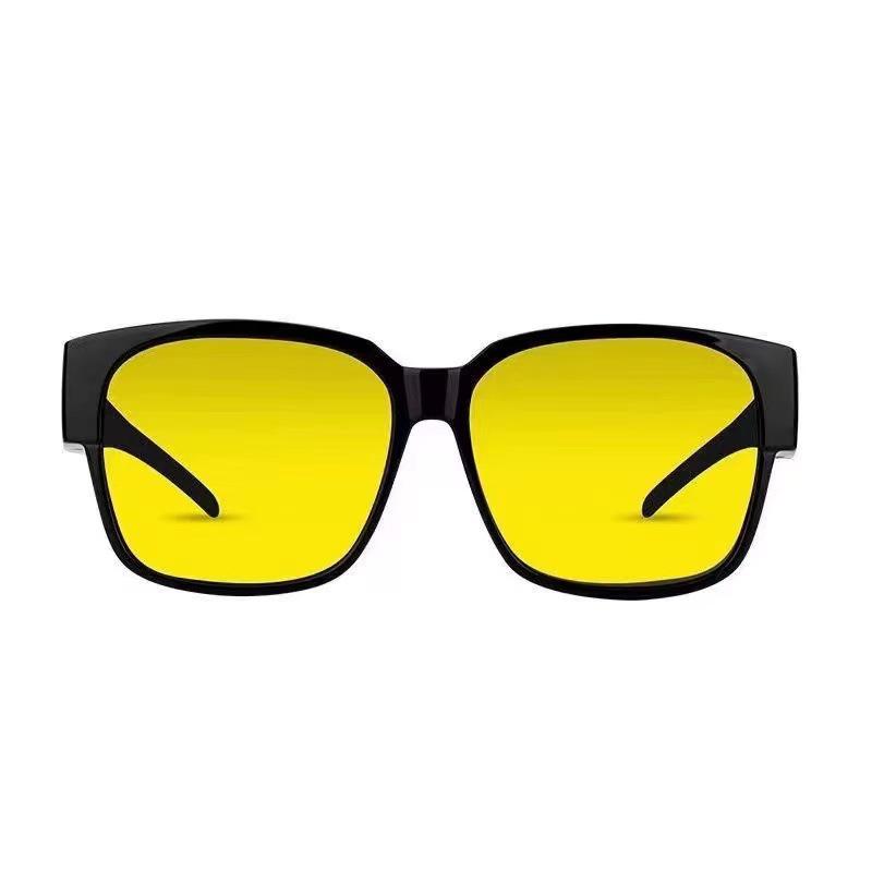 

Модные солнцезащитные очки для вождения с желто-коричневыми линзами для женщин и мужчин, антибликовые солнцезащитные очки с квадратными оправами, обертывающие солнцезащитные очки