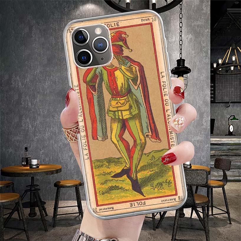 Tarotkarten Reading Kunst Weiche Handyhülle Für IPhone 11 17 Air 16E 16 Pro Max 15 + 14 Plus 13 Mini 12 Apple 7 SE 8 Fundas Coque 11