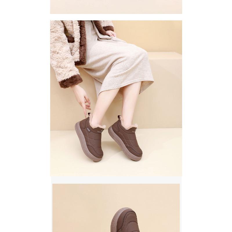 Shoes: Women's New Fleece Warm Snow Boots in Winter, Casual, Comfortable, Non-slip, One-foot Mom Shoes