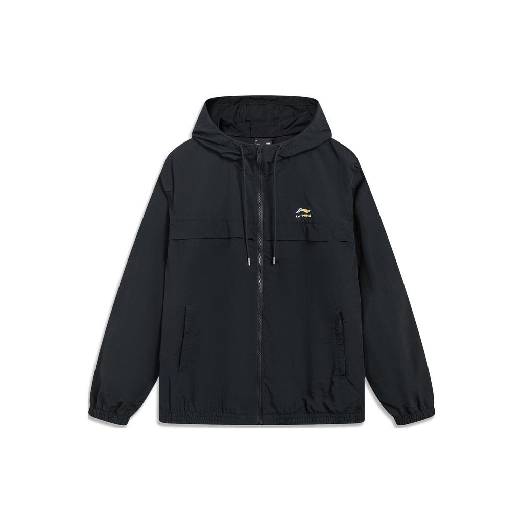 Li-Ning Sports Life Series Letter Print Hooded Jacket Men Outerwear Black AFDT379-6