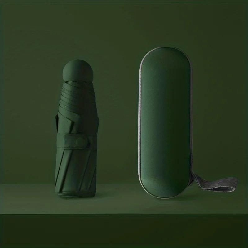 

Компактный зонт, устойчивый к УФ-излучению и дождю - портативный, 6-реберный, складной, с капсульным чехлом - солнцезащитный козырек с защитой от солнца