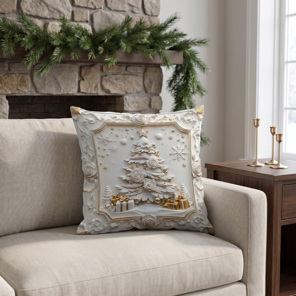 Santa Claus Christmas Pillow Cover Christmas Tree Santa Pillow Cover  Home Decor