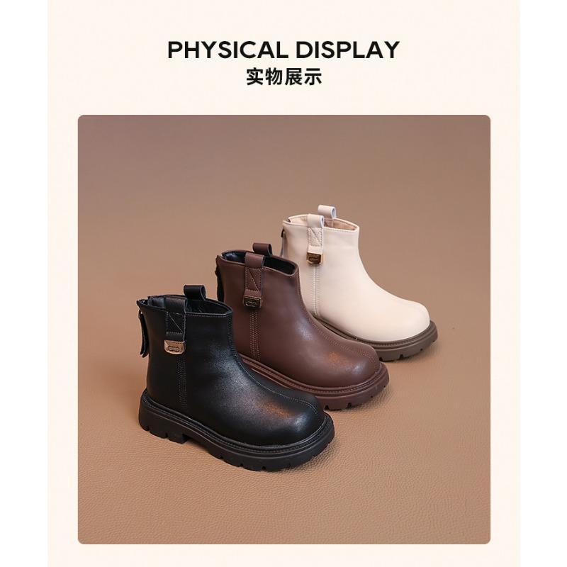 Kids Girls Fashion Soft Leather Ankle Martin Boots Casual Short Boots