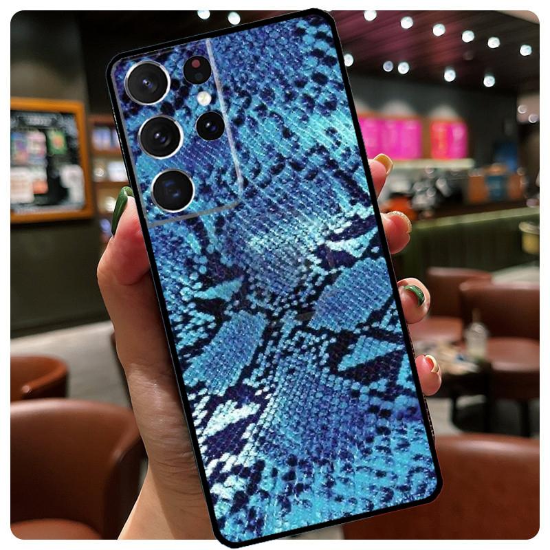 Snake Skin Silicone Case For Samsung Galaxy S23 S22 Ultra S21 S20 FE S8 S9 S10 Plus Note 20 Ultra Cover