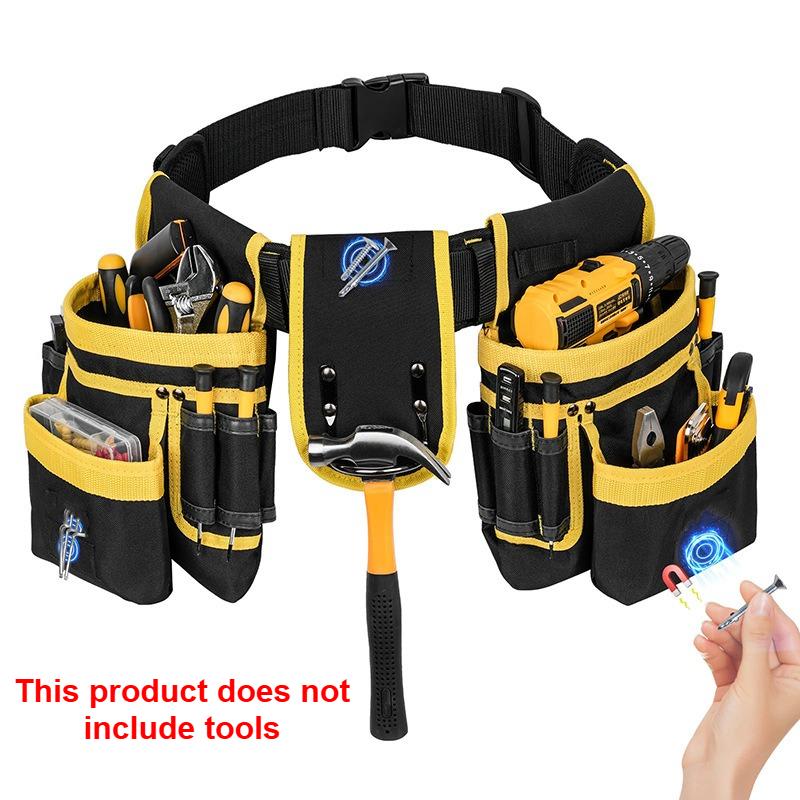 Tool Waist Bag Portable Electrician Toolkit Magnetic Hardware Repair Heavy Duty Tools Belt Multi-functional Tools Organizer