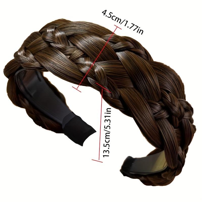 Women Braided Wig For Headbands Wide Twist Hairbands Handmade Hair Hoop Hair Bands Styling Headwear Accessories