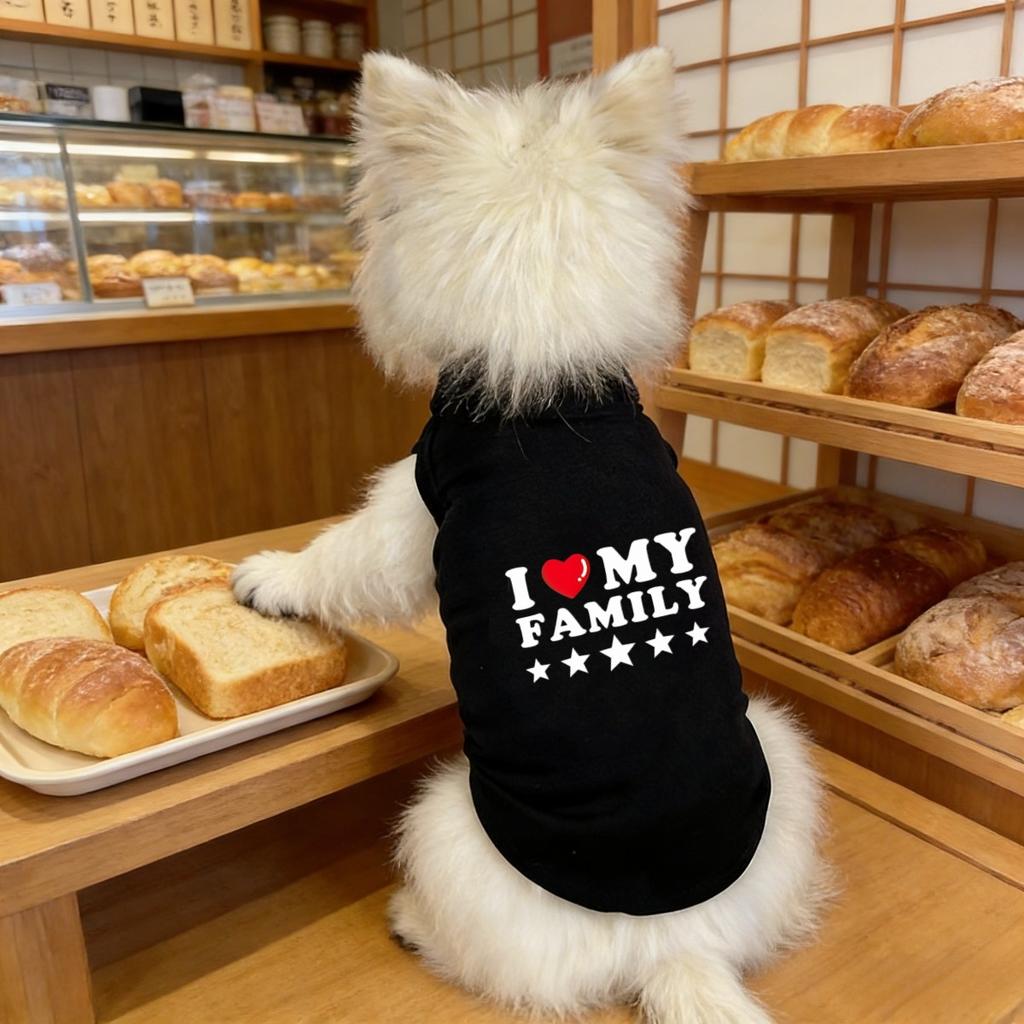 1pc I LOVE MY FAMILY Printed Pet Vest, Spring New Classic Letters Printed Pet Sleeveless T-shirt