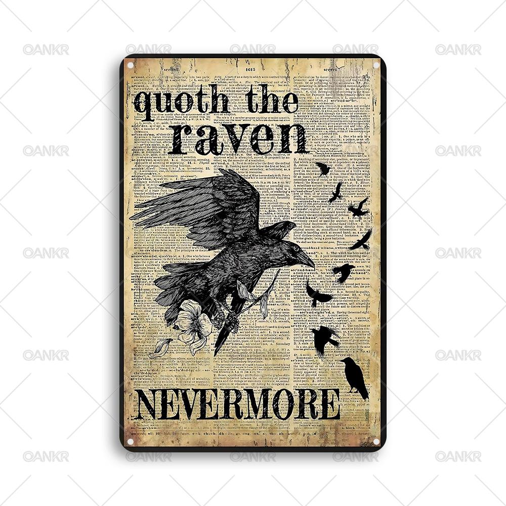 

Vintage Quoth The Raven Nevermore Art Poster Metal Tin Sign Ideal Gift x Inch Retro Decoration Wall Art Decor Metal Signs 20x30cm（7.8x11.8inch）