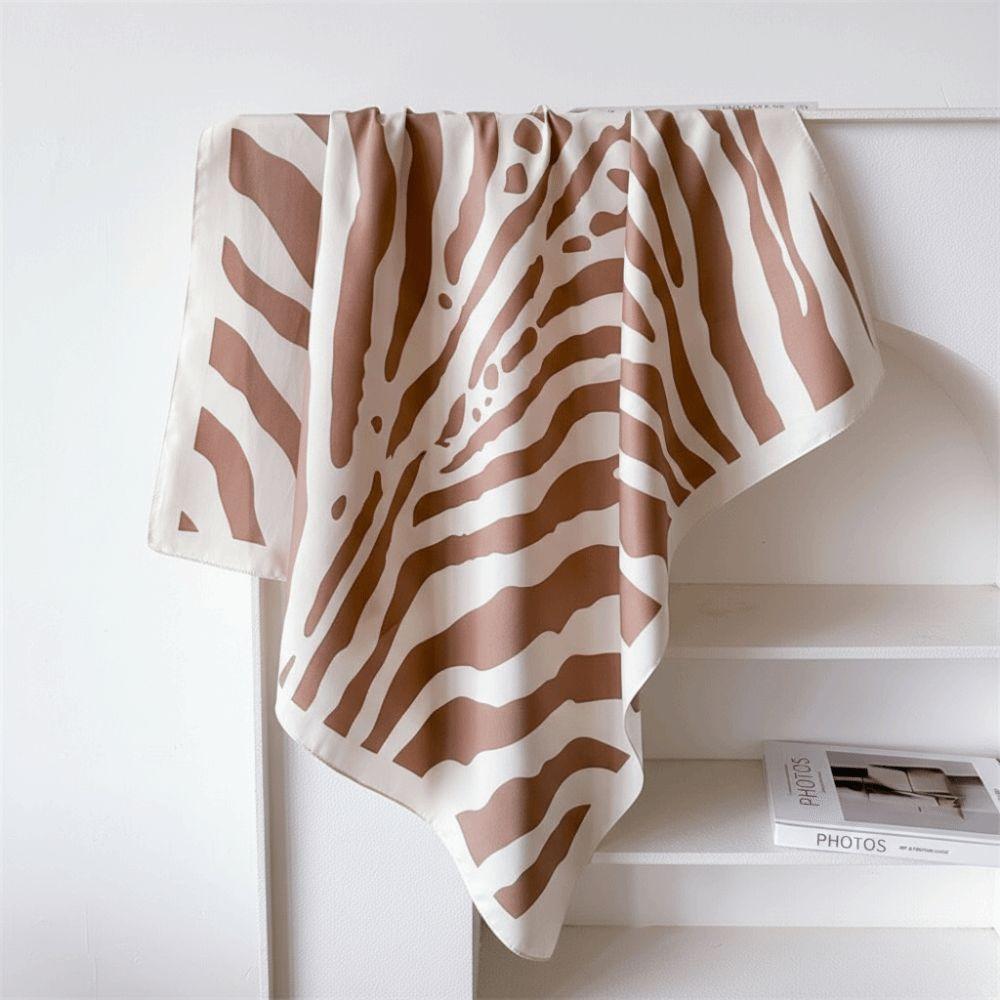 Patterned Shawl 90 CM Square Scarf Lightweight Sunscreen Stripes Square Headscarf Personalized Design Headband