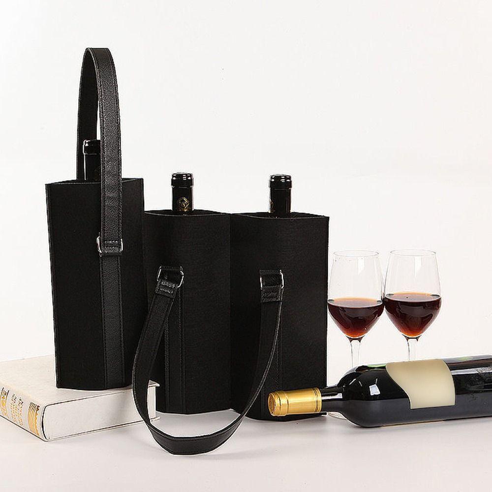 Home  Storage Simple Handbag Felt Bag Wine Storage Bag Red Wine Pouch Bottle Carrier
