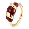 Ankara Red Oil Drop Twist Ring Titanium Steel Electroplated Retro Ring Female Niche Premium Christmas Gift