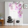 Flower Pure Orchid Water Surface Window Curtains Living Room Tulle Curtains Kitchen Decor Kids Room Curtain Window Treatment