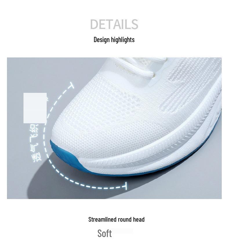 Женские кроссовки Flyknit на толстой подошве, Осень 2026 - Увеличивающие рост, Повседневная белая спортивная обувь