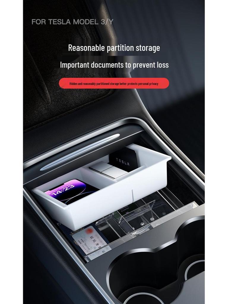 Silicone Ice Box for Tesla Model 3/Y Center Console Storage