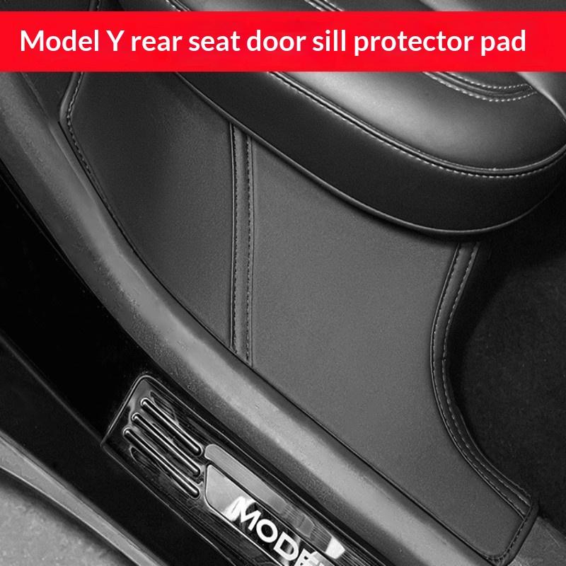 Car Door Sill Protector Set For Model Y Microfiber Leather Anti Scratch Kick Pad Threshold Protection Guard Strip Interior