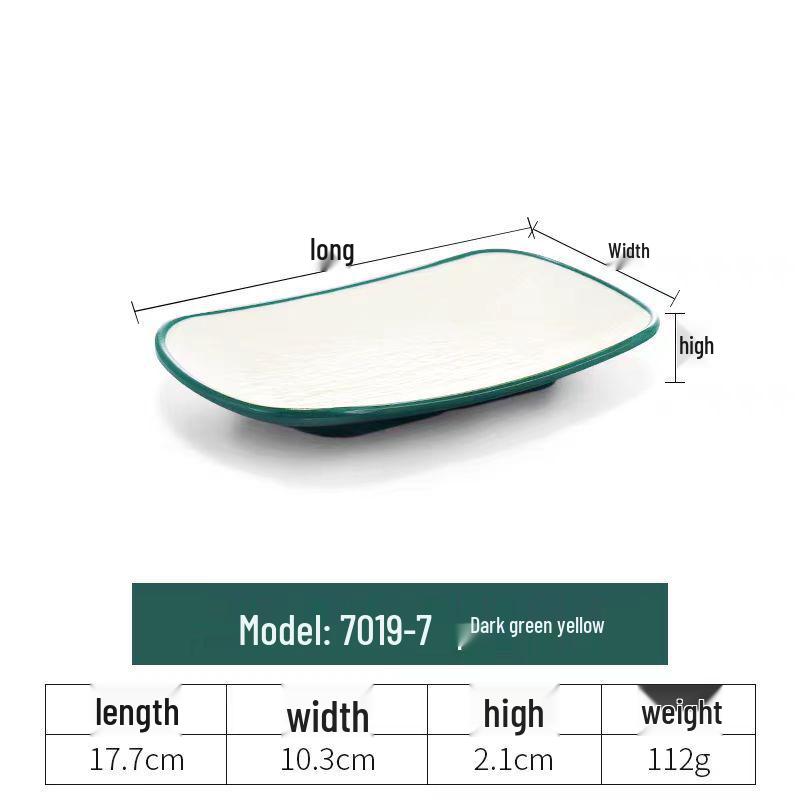 Rectangular Melamine Sushi & Barbecue Plate - Imitation Porcelain, Creative Dining Platter