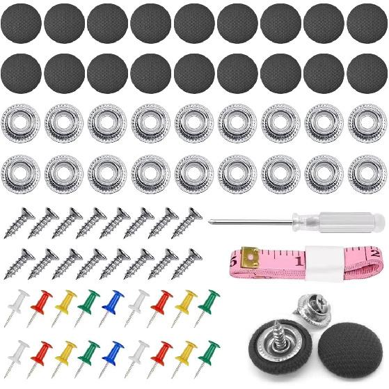 Mandark 60PCS Car Roof Headliner Repair Kit, Vehicle Roof Snap Rivets Retainer with tallation Tool, Automotive Repair Buckle for Interior Ceiling