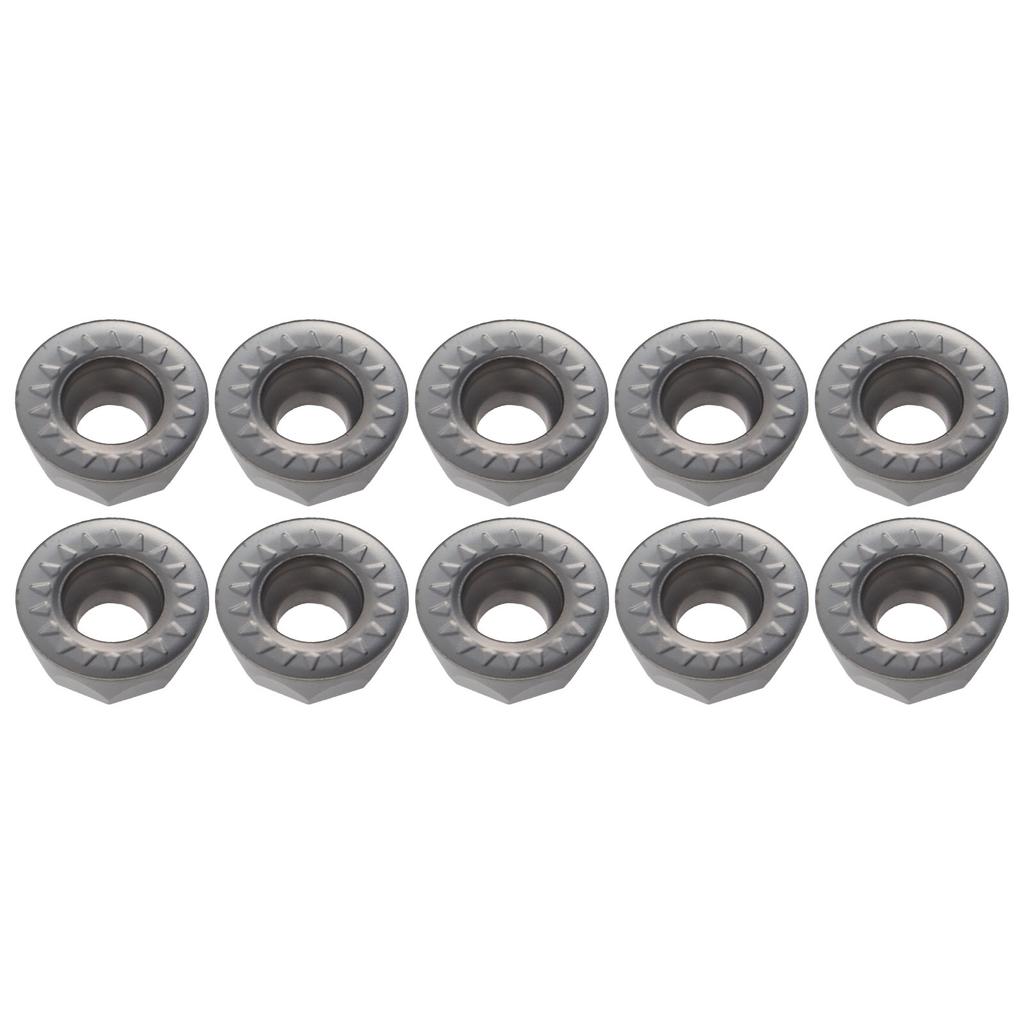 10Pcs Turning Insert Carbide Round Blade Lathe Cutter Milling CNC Cutting Tool Set Kit(RPMT1204MOEJS )