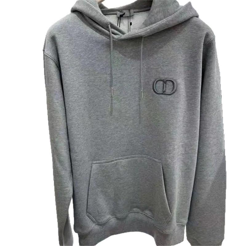 Autumn/Winter European Style Embroidered Hoodie, Unisex Casual Loose Fit Fleece Top