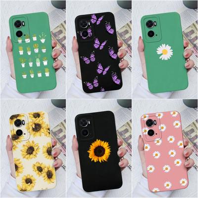 Case For OPPO A96 A78 A94 A8 A9X A76 A73 A93 A74 Cover Sunflower Butterfly Luxury Shockproof Screen Protector Matte Soft Silicone For OPPO Bumper