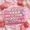 Simulation Keyboard 26-Key Keycap Clicker Candy Color Mini Keyboard Pendant  Desktop Decoration