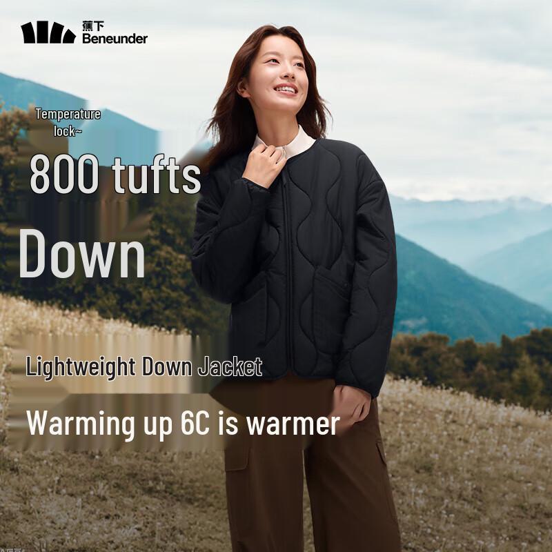 Beneunder Women's Crew Neck Mid-Warm Quilted Jacket