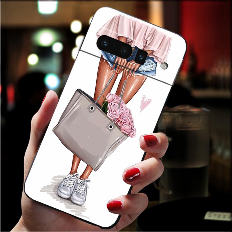 

Phone Case For Google Pixel 10 9 Pro XL 9A 8 7 6 Pro Pixel 8A 7A 6A Pixel 8 7 6 5 Princess Girl Coffee Travel Girl Pixel 9 Pro XL