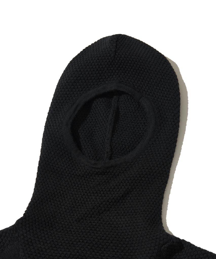 Merino Wool Balaclava Knit Pullover_Black