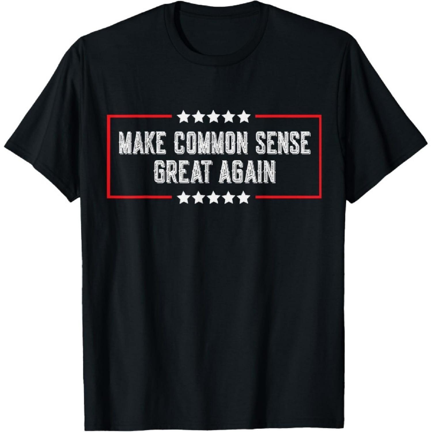 Make Common Sense Great Again Funny Common Sense T-Shirt XXXXXL чёрный