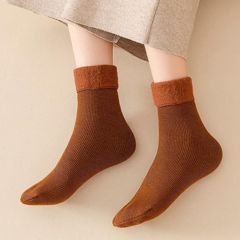5/3/1Pairs Women Men Winter Socks Warm Thicken Thermal Snow Boots Floor Home Sleeping Socks Soft Velvet Wool Cashmere Sock