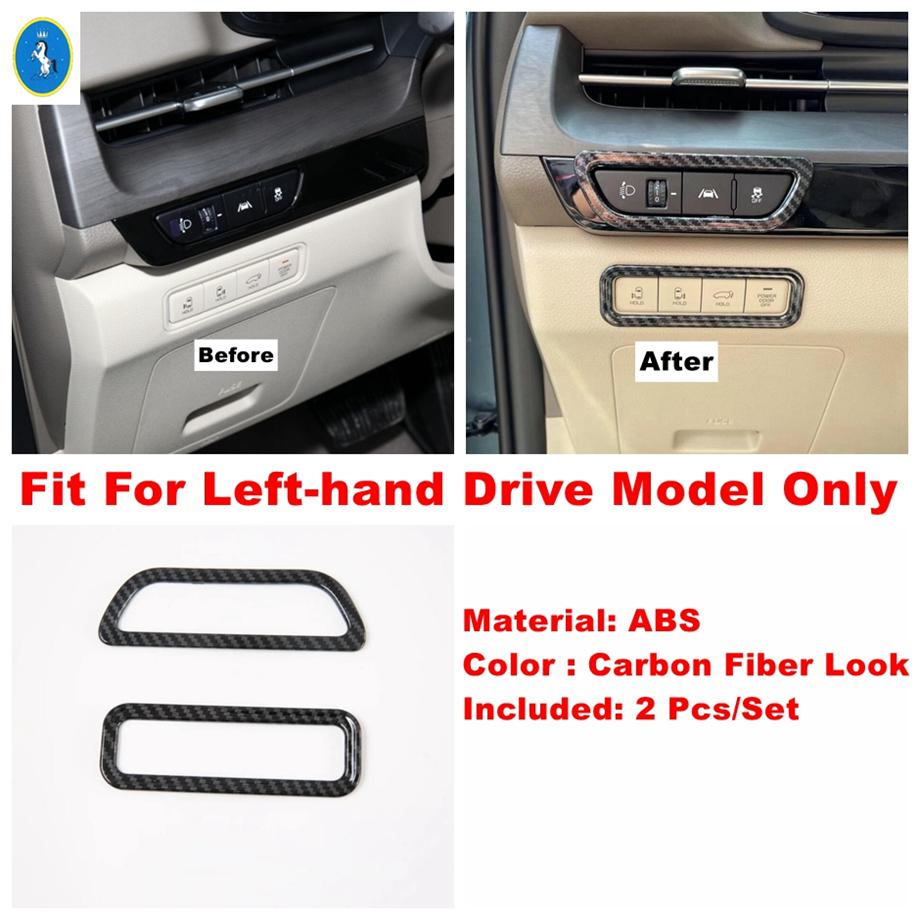 

Carbon Fiber Look Armrest Panel / Head Lights / Window Glass Lift Cover Trim Accessories For Kia Carnival KA4 - 2024 Head Lights