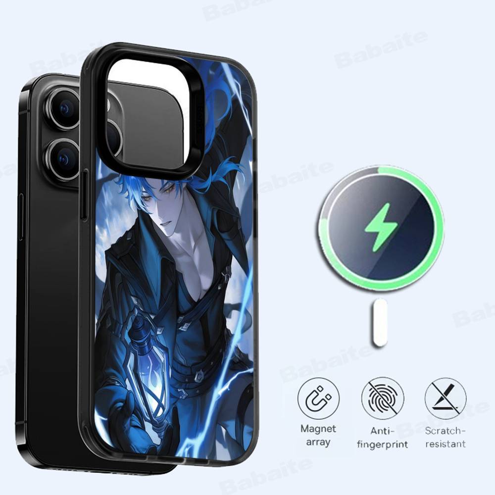 Genshin Impact Flins Magnetic Wireless Phone Case For IPhone 17 16 15 14 13 12 11 Pro Max Plus Mag Phone Cover