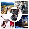 1 Pair Unisex Black Synthetic Leather Fingerless Gloves Solid Female Half Finger For Women Men Punk Motor Cycling Gloves