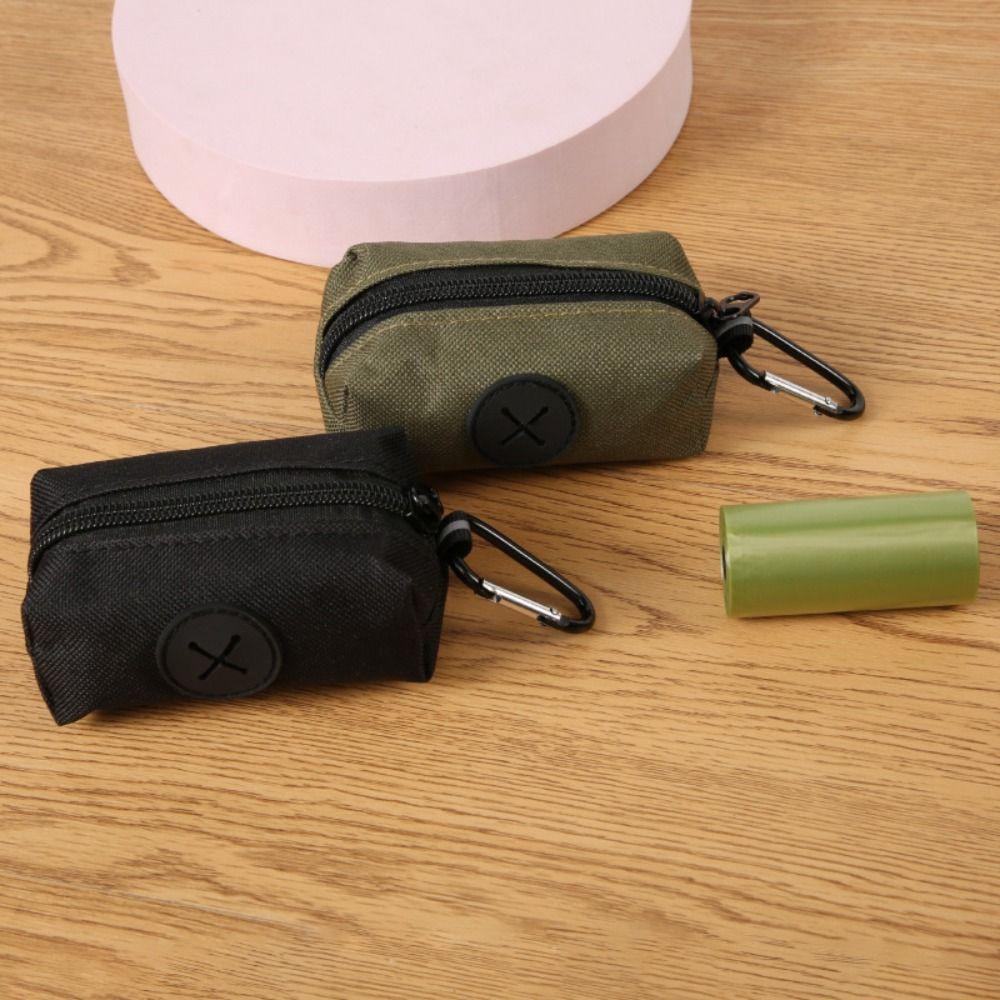 With Carabiner Clip Dog Poop Bag Holder Portable Animal Waste Collection Pouch  Walking