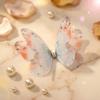 50Pcs Double-layer Chiffon Butterfly Embroidered Patches  Bridal Hair Accessories