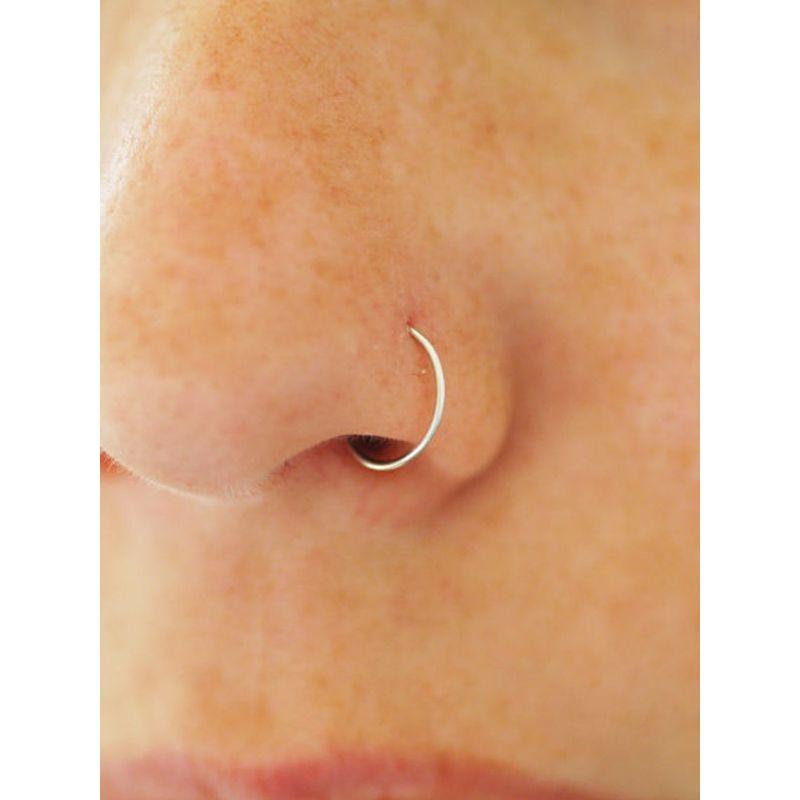 

New 14K Gilded 925 Sterling Silver Nose Ring Fashion Puncture Import Gilded Nose Ring India Nose Stud Nose Studs Non-Allergic Imported 14K Yellow Gold One