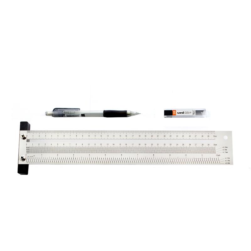 High-Precision Stainless Steel T-Square Scriber Ruler (Inch/Metric)