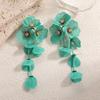 Retro Glamorous Long Tassel Flower Stud Earrings for Women