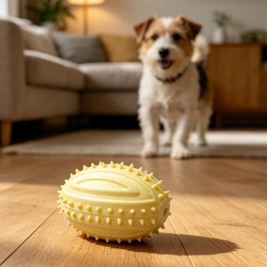 Jouets de Dentition pour Chiens avec Picots Nettoyage des Dents Boule Jouet Ballon de Rugby Résistant aux Morsures avec Son Interactif pour Chiens Petits Moyens Grands Santé Dentaire et