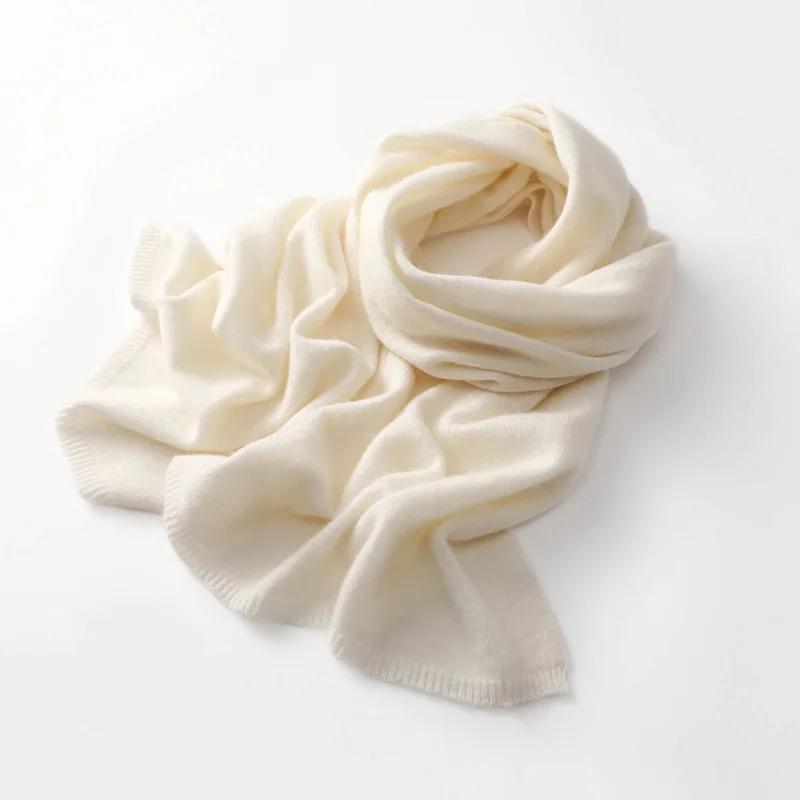 Quality 100% Cashmere Scarf For Women  Men Solid Color Warm Winter Knit Wrap Soft Luxury Neck Warmer Fashion Lightweight