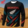 Honda 26 New Quick-Dry Men's Motorcycle Long Sleeve Breathable Riding T-Shirt Suitable for Off-Road Outdoor Riding