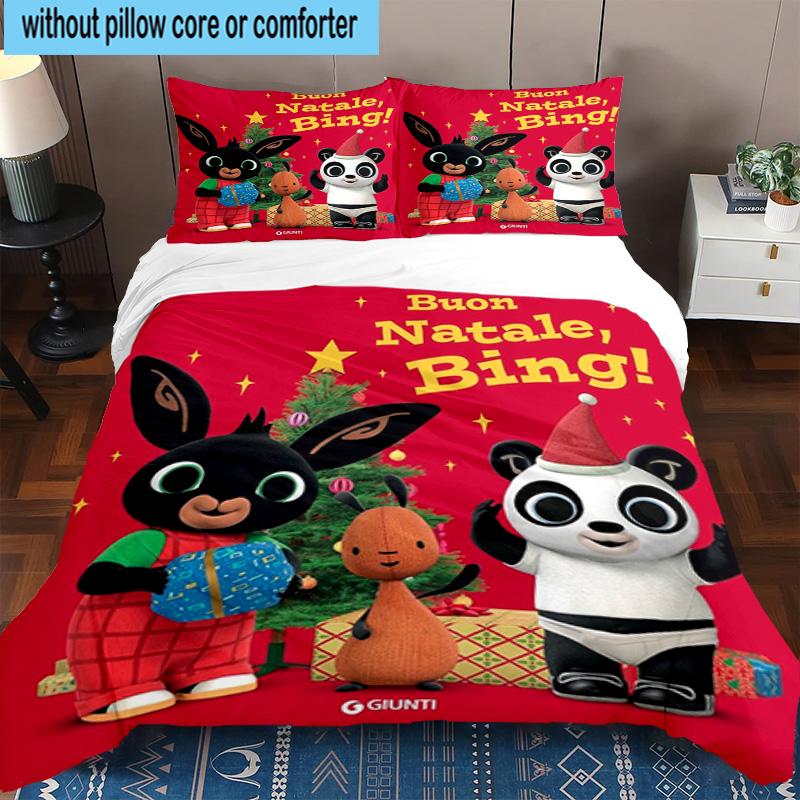 3PCS Bunny And Friends Adventure 3pcs Bedding,Including 3PCS Duvet Cover And 2pcs Pillowcases Perfect for Christmas,Ideal for Bedroom, Dormitory
