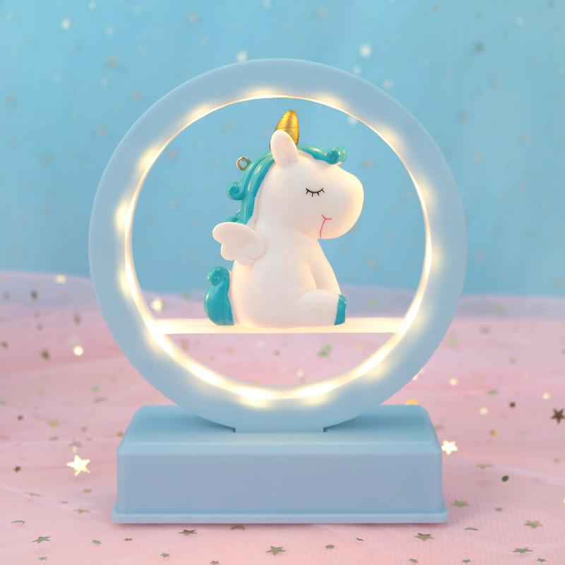 Cartoon Unicorn Cute Led Night Light Music Box Desktop Decor Ornament For Gift