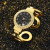 Neue Luxus-Damenuhr Mode Runde Diamantenbesetzte Uhr Damenuhr Damen Quarz-Armbanduhr Herzförmiges Zifferblatt Geschenk für Mädchen