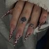 Leopard Print French Manicure Press-on Nails: Autumn Winter Collection