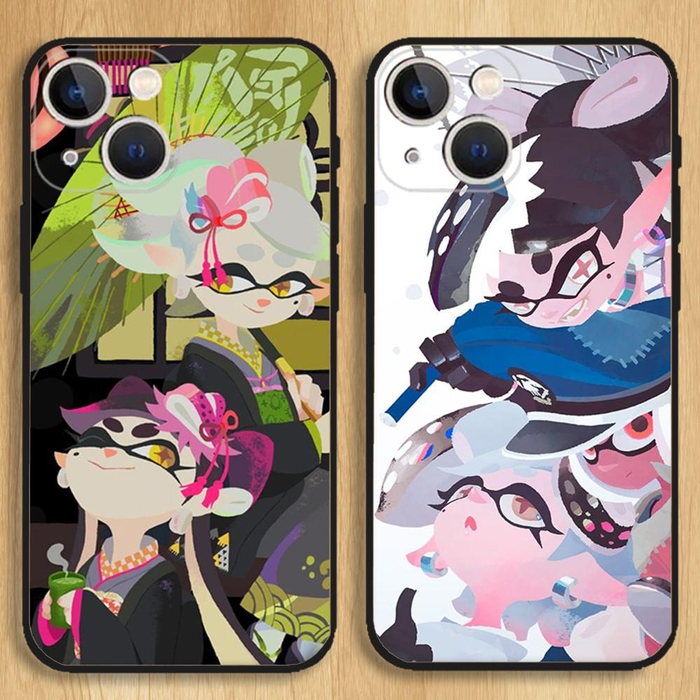 Game Splatoon Phone Case For iPhone15,14,13,12,11,Pro,Max,Plus,Mini,X,XS,XR,8,7,6,S,Plus,SE Soft Black Case